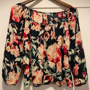 Off Shoulder Floral Printed Blouse